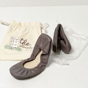 NEW The Storehouse Flats Foldable Leather Ballet Shoes Slate Gray Size 6